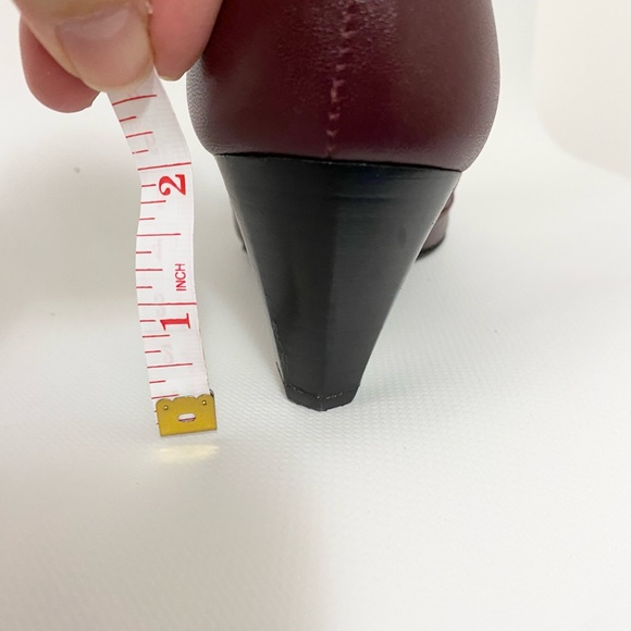 JUST CAPUCCI Leather Booties, Burgundy, Size 7.5 - Picture 3 of 12